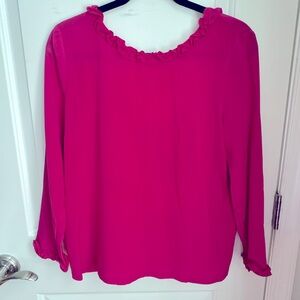 NWT Sezane Leonor Silk Top Fuschia Sz 6 / 38